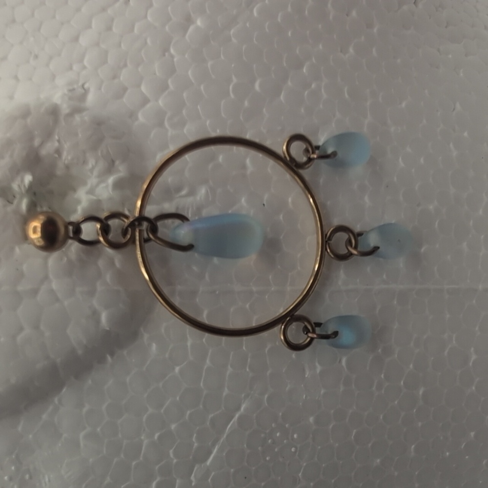 Elegant Gold Toned and Blue Stones Drop Dangle Earrings